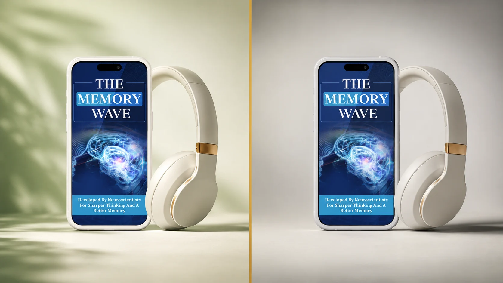 The Memory Wave pros and cons split comparison with sage green and neutral lighting